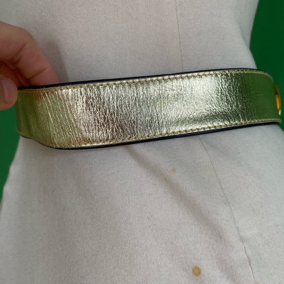 Vintage Escada Gold Metallic leather waist Belt made in W Germant main image 5